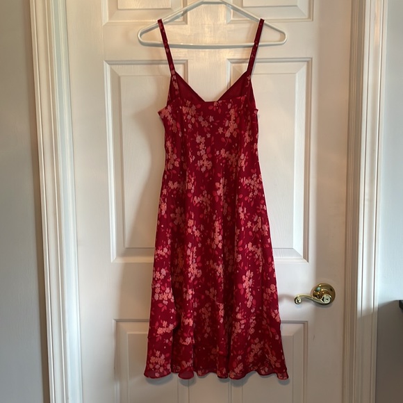 Ann Taylor Loft Red Flower Dress - Picture 2 of 4